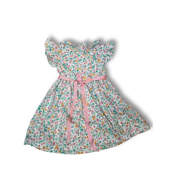 1980s Popsicle Girls Floral Ruffle Toddlers Dress Size 5 Pink Green Orange Blue - Picture 4 of 9